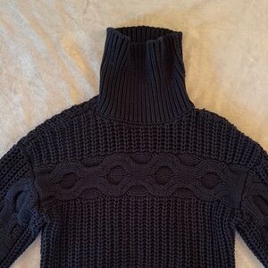 STAUD Cable Knit Turtleneck Sweater